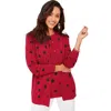 Jessica London Fine Gauge Button-front Cardigan In Red