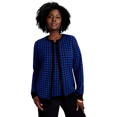 Jessica London Fine Gauge Cardigan In Blue