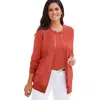 Jessica London Fine Gauge Cardigan In Brown