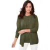 Jessica London Fine Gauge Cardigan In Green