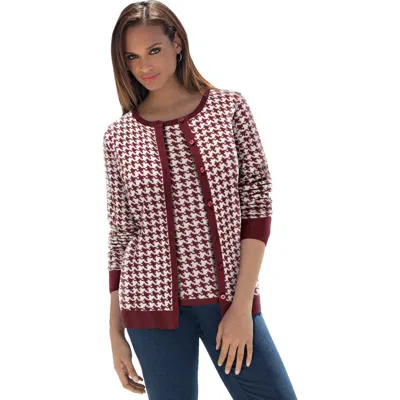 Jessica London Fine Gauge Cardigan In Red