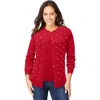 Jessica London Fine Gauge Cardigan In Red
