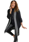 Jessica London Fine Gauge Cardigan Topper In Black