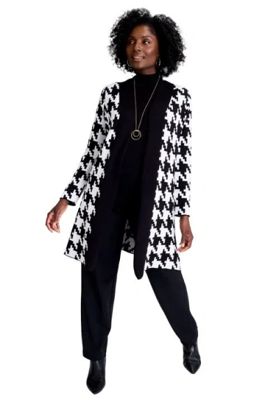 Jessica London Fine Gauge Cardigan Topper In Black