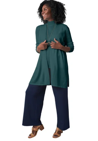 Jessica London Fine Gauge Cardigan Topper In Multi