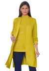 Jessica London Fine Gauge Cardigan Topper In Yellow