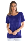 Jessica London Fine Gauge Crewneck Shell In Blue