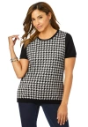 Jessica London Fine Gauge Crewneck Shell In Multi