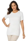 Jessica London Fine Gauge Crewneck Shell In White