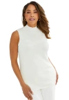 Jessica London Fine Gauge Mockneck Sweater In White