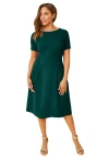 Jessica London Fit & Flare Dress In Green