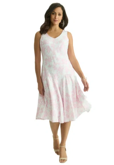Jessica London Floral Print Dress In White