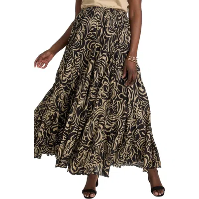 Jessica London Flowing Crinkled Maxi Skirt In Black