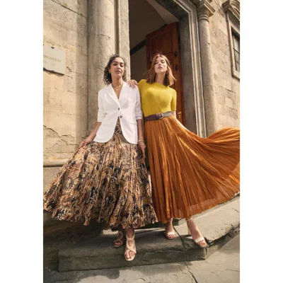 Jessica London Flowing Crinkled Maxi Skirt In Animal Print