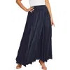 Jessica London Flowing Crinkled Maxi Skirt In Blue