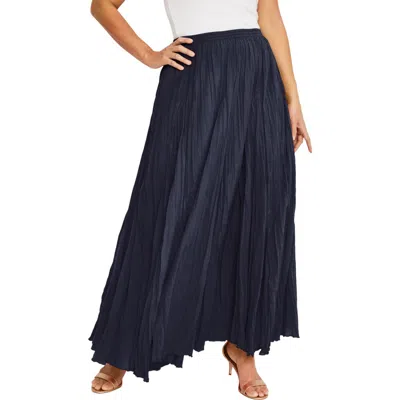 Jessica London Flowing Crinkled Maxi Skirt In Blue
