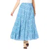 Jessica London Flowing Crinkled Maxi Skirt In Blue
