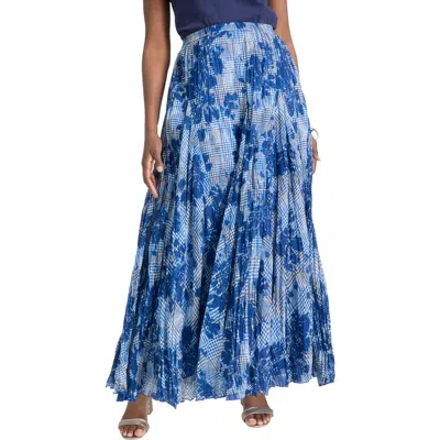 Jessica London Flowing Crinkled Maxi Skirt In Gray