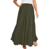 Jessica London Flowing Crinkled Maxi Skirt In Green