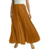 Jessica London Flowing Crinkled Maxi Skirt In Orange