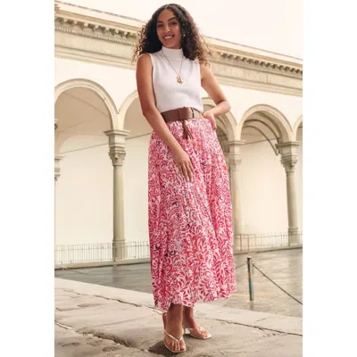 Jessica London Flowing Crinkled Maxi Skirt In Pink