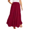 Jessica London Flowing Crinkled Maxi Skirt In Red