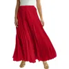 Jessica London Flowing Crinkled Maxi Skirt In Red