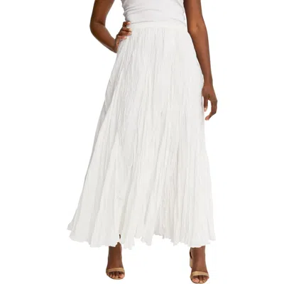 Jessica London Flowing Crinkled Maxi Skirt In White