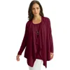 Jessica London Flyaway Cardigan In Burgundy