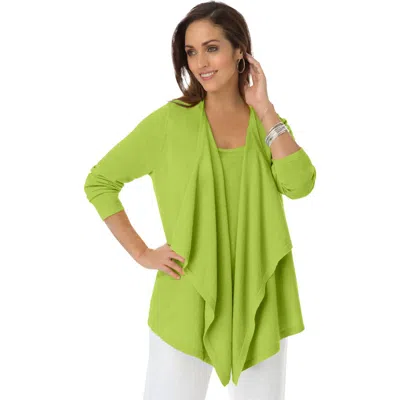 Jessica London Flyaway Cardigan In Green