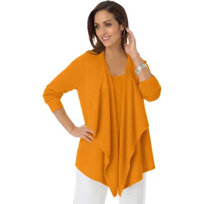 Jessica London Flyaway Cardigan In Orange
