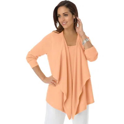 Jessica London Flyaway Cardigan In Orange