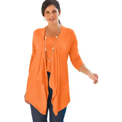 Jessica London Flyaway Cardigan In Orange