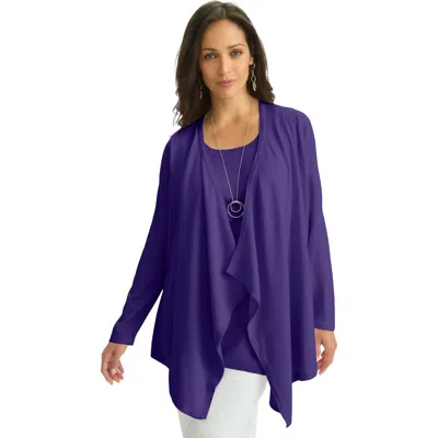 Jessica London Flyaway Cardigan In Purple