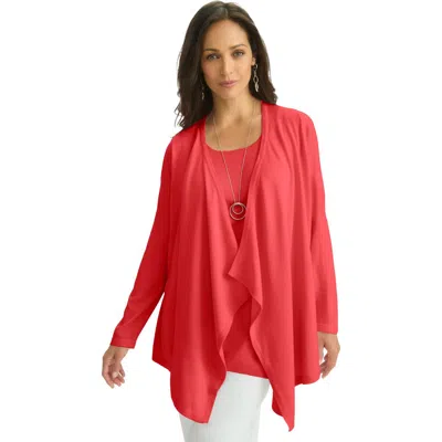 Jessica London Flyaway Cardigan In Red