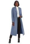 Jessica London Full Length Wool Blend Coat In Blue