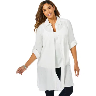 Jessica London Gauze Mega Tunic In White