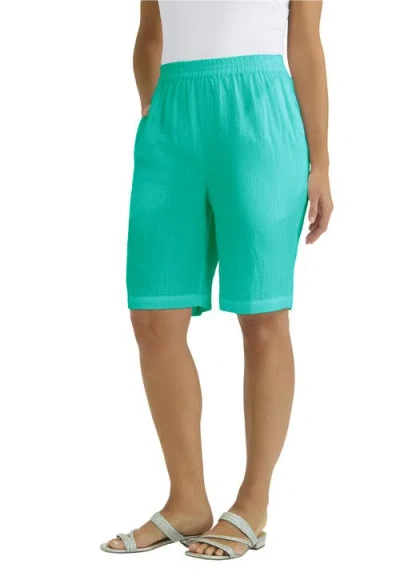 Jessica London Gauze Short In Blue