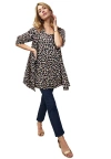 Jessica London Georgette Button Front Tunic In Black