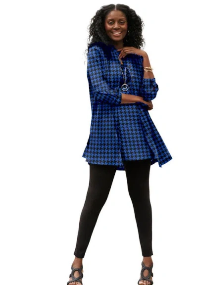 Jessica London Georgette Button Front Tunic In Blue
