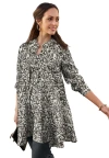 Jessica London Georgette Button Front Tunic In Multi