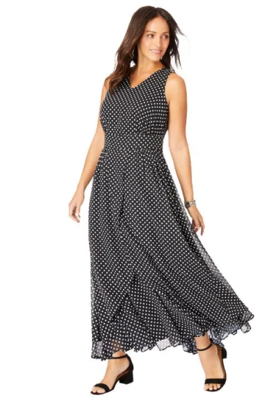 Jessica London Georgette Flyaway Maxi Dress In Blue