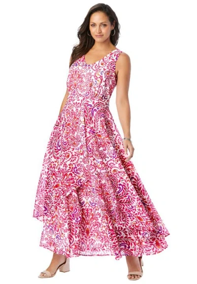 Jessica London Georgette Flyaway Maxi Dress In Pink