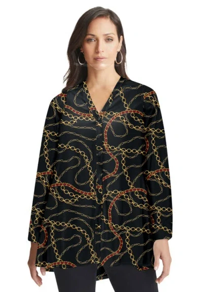 Jessica London Georgette High Low Tunic In Black