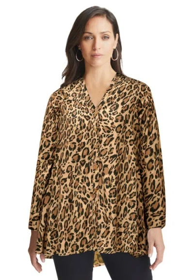 Jessica London Georgette High Low Tunic In Multi