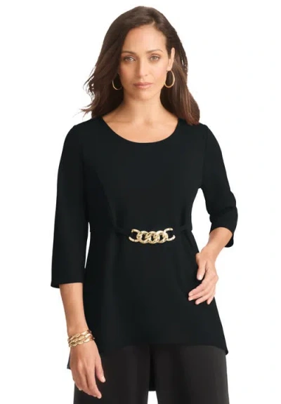 Jessica London High Low Buckle Tunic In Black