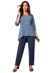 Jessica London High Low Buckle Tunic In Blue