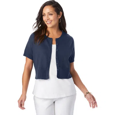 Jessica London Jewel-neck Shrug In Black