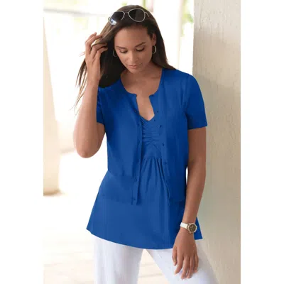 Jessica London Jewel-neck Shrug In Blue