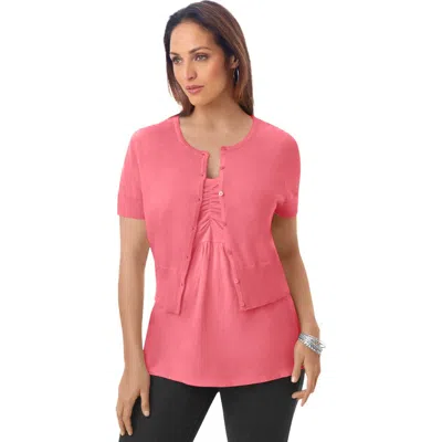 Jessica London Jewel-neck Shrug In Multi